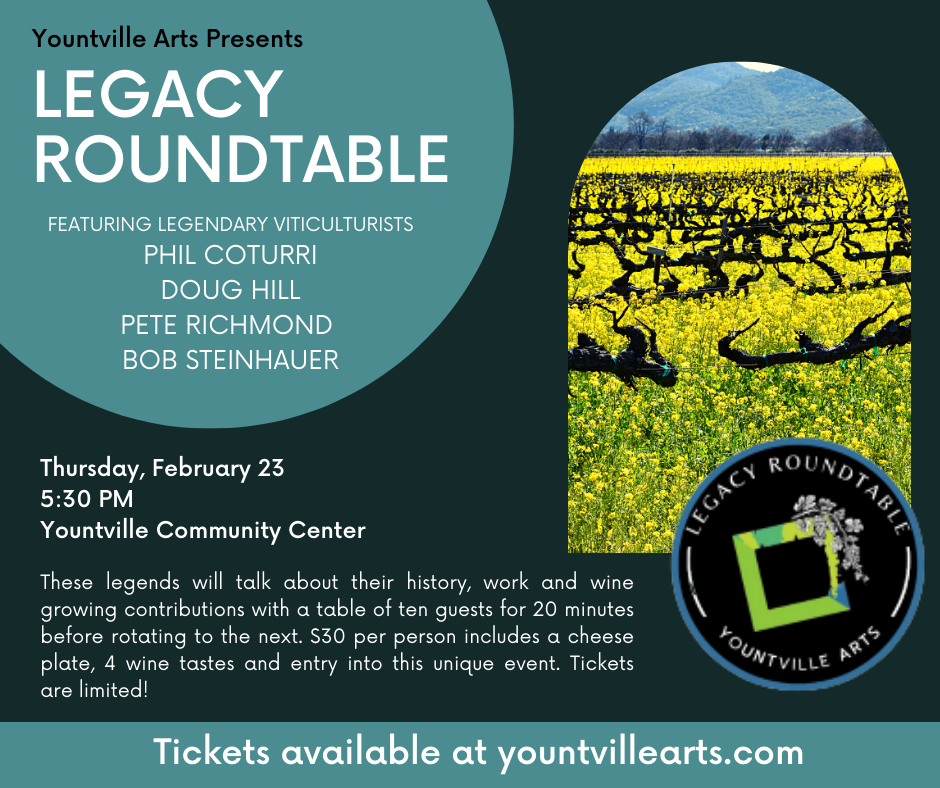 Yountville Arts Presents – LEGACY ROUNDTABLE