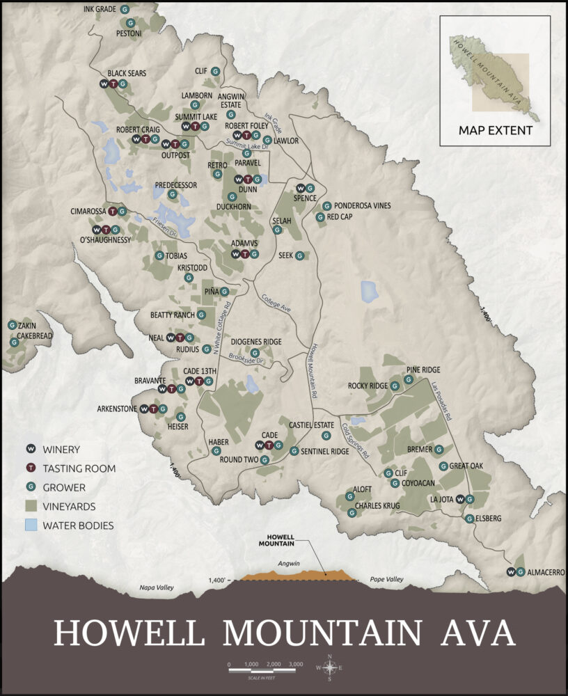 map of Howell Mountain