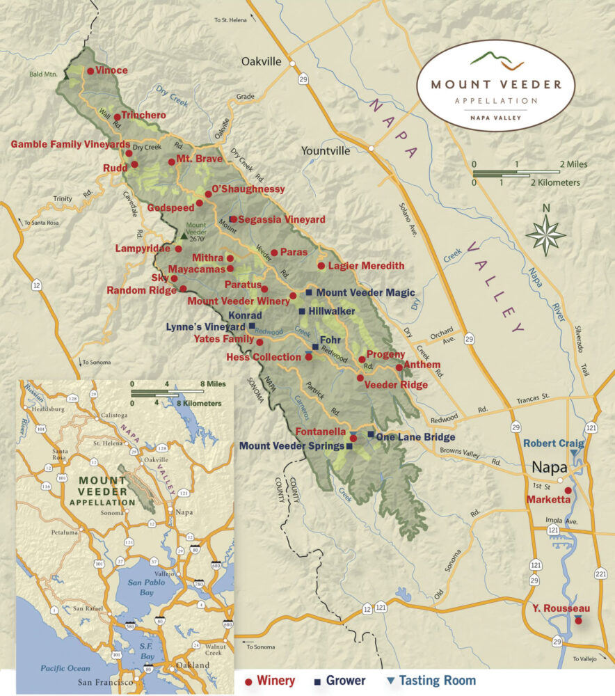 map of Mt. Veeder