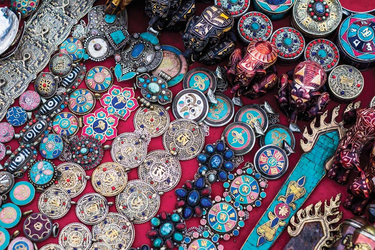 display of various jewelry and items at Napa-Vallejo Flea Market in American Canyon