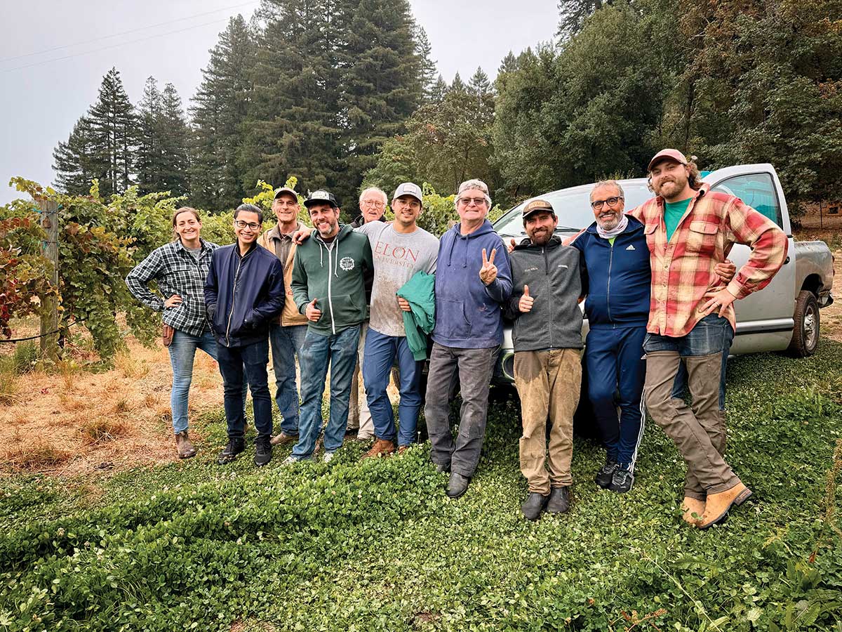 Group of Pinot Meunier Harvest Crew at Marchelle Wines