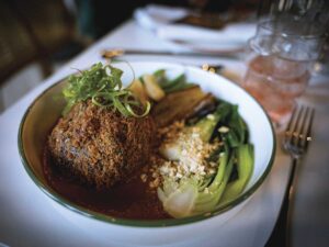 bowl of Filipino food at Carabao