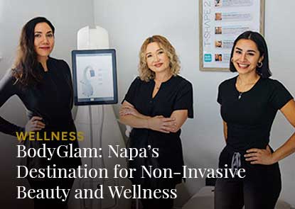 Interior of a tasting room with large chandelier